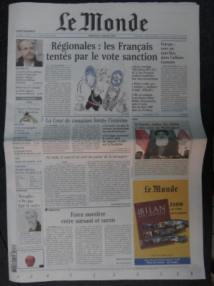 LE MONDE DU 23-1-2004