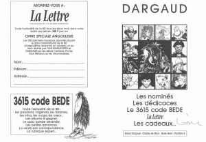 PROMO DARGAUD POUR LA LETTRE ANGOULEME 95